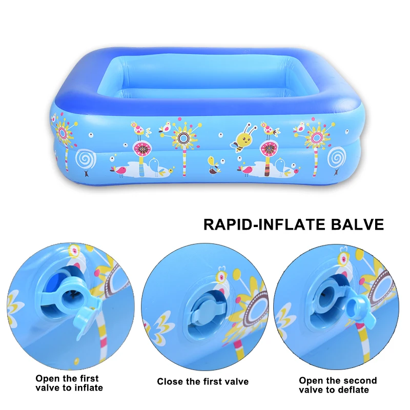 Inflatable Baby Swimming Pool Ball Durable Family KiddIe Pool for Garden, Outdoor, Kids, Backyard, Summer Printing In Stock