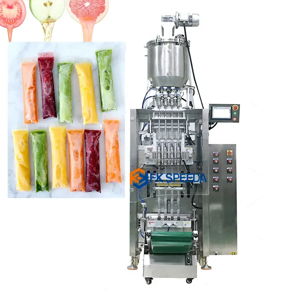 Automatic 4 lane 6 lane stick sachet juice ice candy packaging machine multilane back seal ice pop packing machine