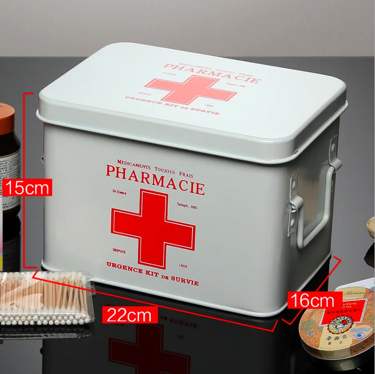Household metal products home living room iron medicine cabinet storage custom logo first aid kit oem odm pill box