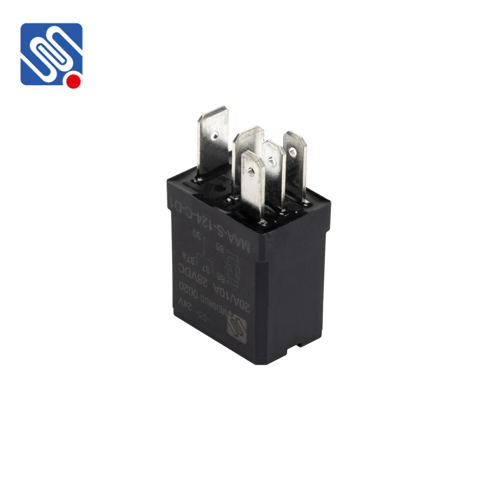 Meishuo MAA-S-124-C-D1 mini normally open 20a 14vdc automotive 4pin 12v 35a auto relay with QC terminal for car lamp atuo parts