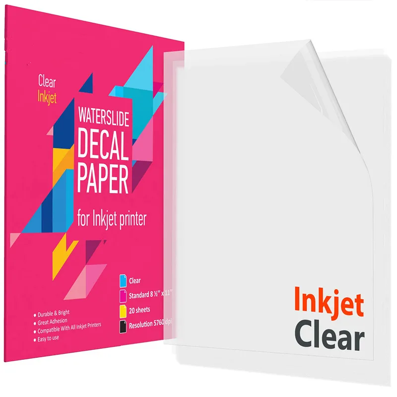 Waterslide Decal Paper Inkjet clear A4 Water Transfer Paper 20 Sheets transparent for ceramic