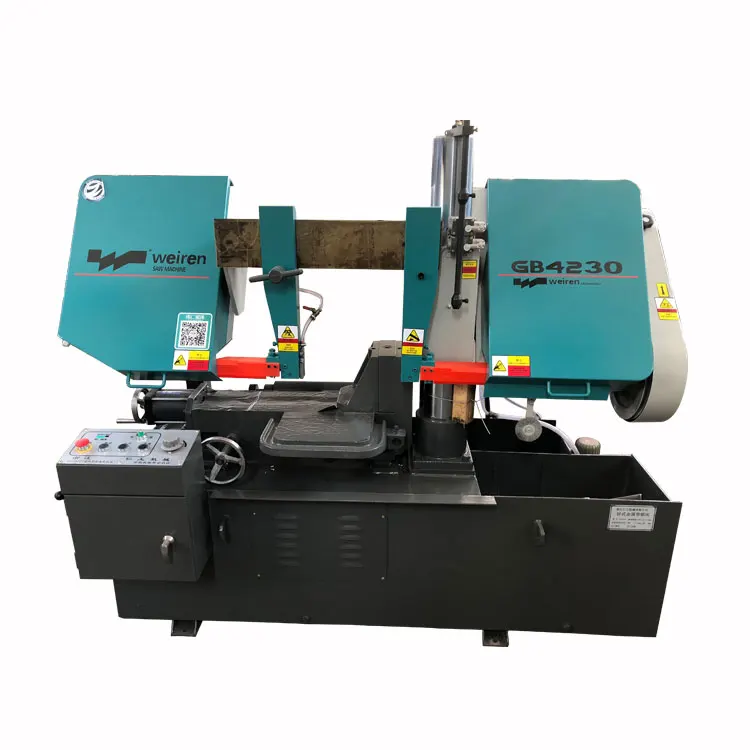 GB4230 easy operation quick smooth bar block tube iron/steel semi automatic horizontal band saw machine