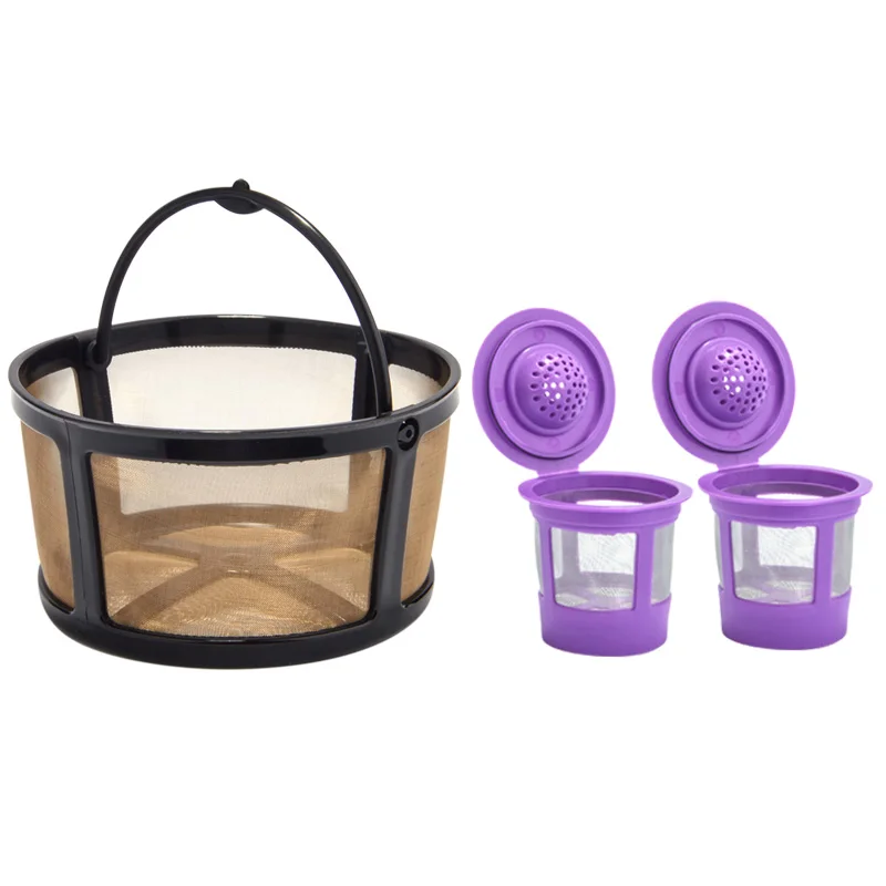 duo + 2pcs k cup keurig coffee baskets stainless steel reusable coffee filter basket replacement