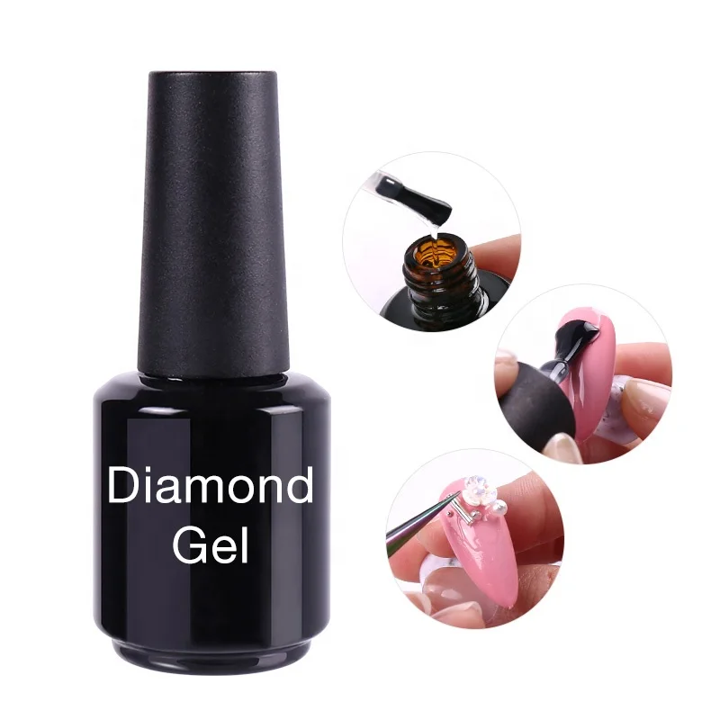 Make Your Logo Nail Art Glitter Super Sticky Stone Glue Gel For Diamond Rhinestone Nail Decoration rhinestone gel