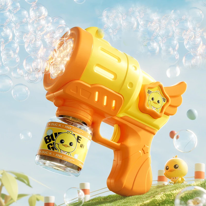 HN Factory Direct Sales Of Kids Outdoor Toys 12 Holes Bubble Guns Electric Angel Bubble Gun Machine