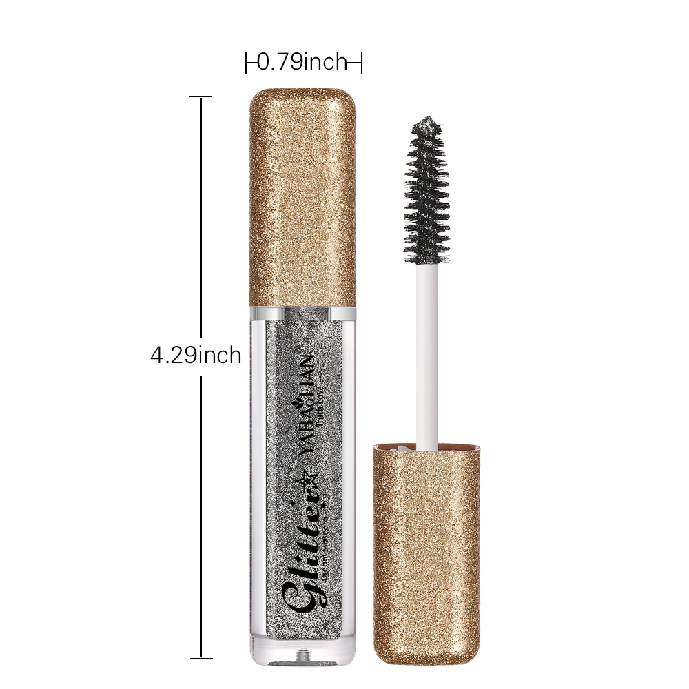Glitter Mascara Eyeshadow Lengthening Volumizing Colorful Mascara Sparkling Diamonds Silver Diamond Mascara for Party Wedding