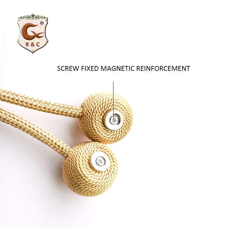 R & C Современные магнитные металлические Завязки для штор, конопляные завязки, застежки для штор, декоративные завязки для штор/