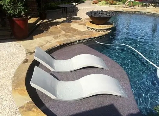 Leisure Outdoor Sign plastic Ledge Pool Chair Fiberglass Poolside Sun Lounger