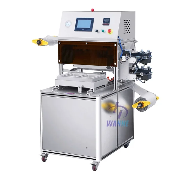 MAP Vacuum Tray Sealer, Modified Atmosphere Packaging Machine,  Vacuum Food Tray Sealing Machine with Gas Filling