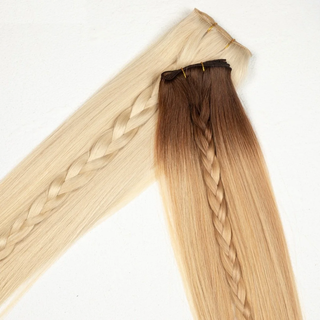 Wholesale New Arrival Human Hair Thick Ends Can Be Cut Thin Invisible Comfortable Light Color Genius Weft Hair Extension