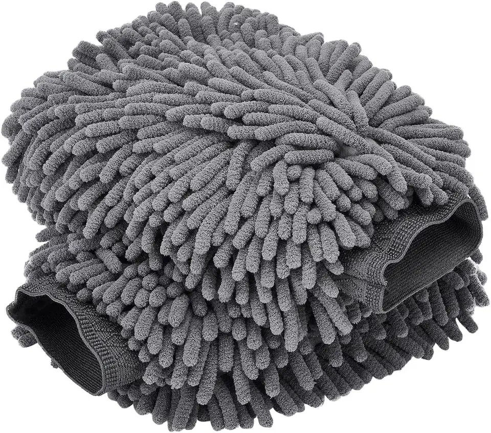 SEQ Chenille Car Wash Mitt Glove Ultra Absorbent Premium Double-sided Microfiber Car Cleaning Washing Hand Gloves Multi Color