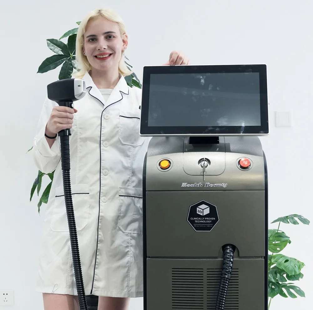 500 USD CE professional OEM price 808nm diode laser 3 wavelength  Titanium laser hair removal 1600w 1800w Diode laser 755 808 10