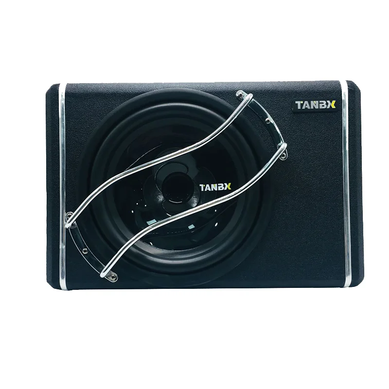 factory wholesale cheap price 10 inch trapezoid speaker subwoofer with amplifier pure bass car active  subwoofer enclosure