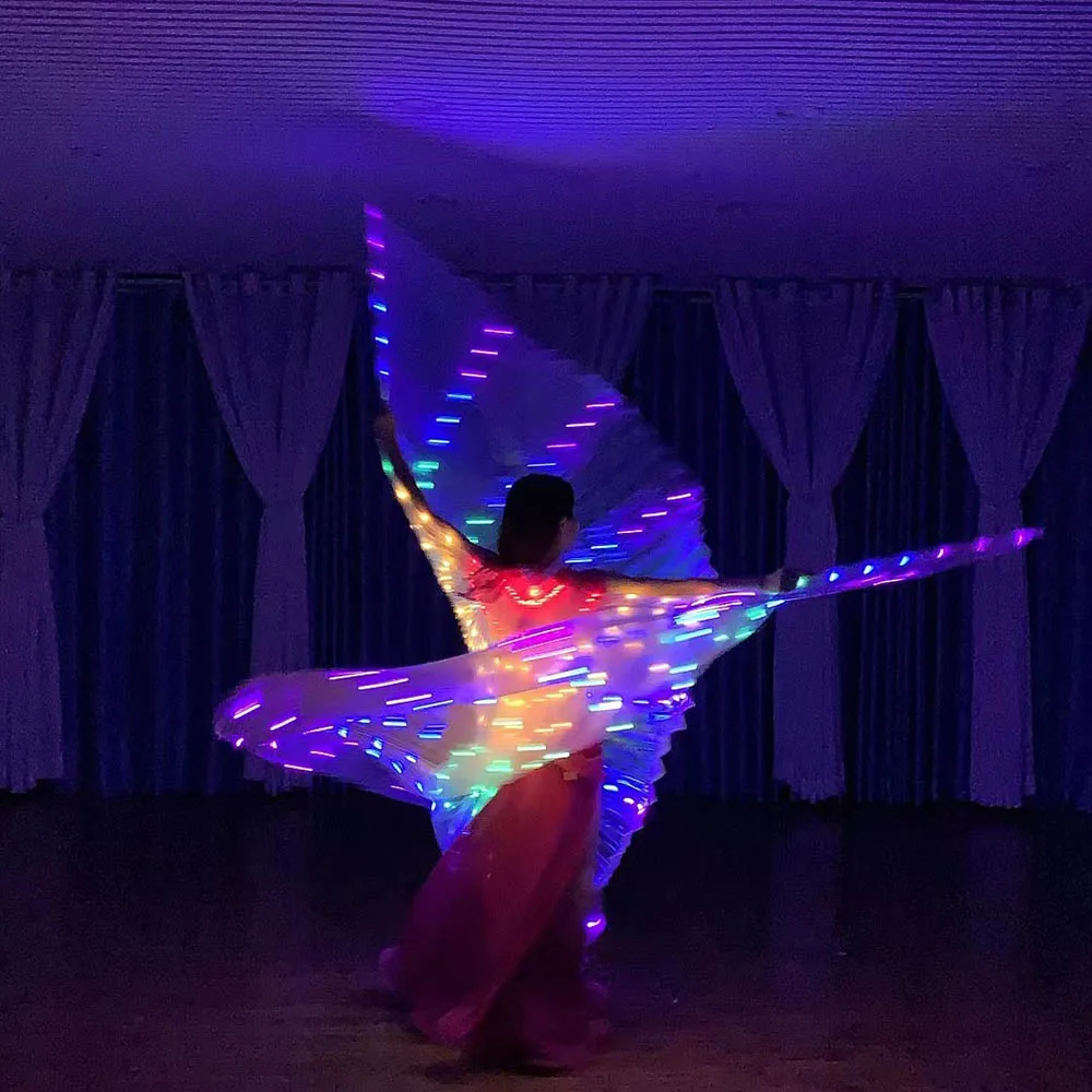 Light Up Led Isis Wings Belly Dance Carnival Rave Costumes Outfitsfor Women Adults