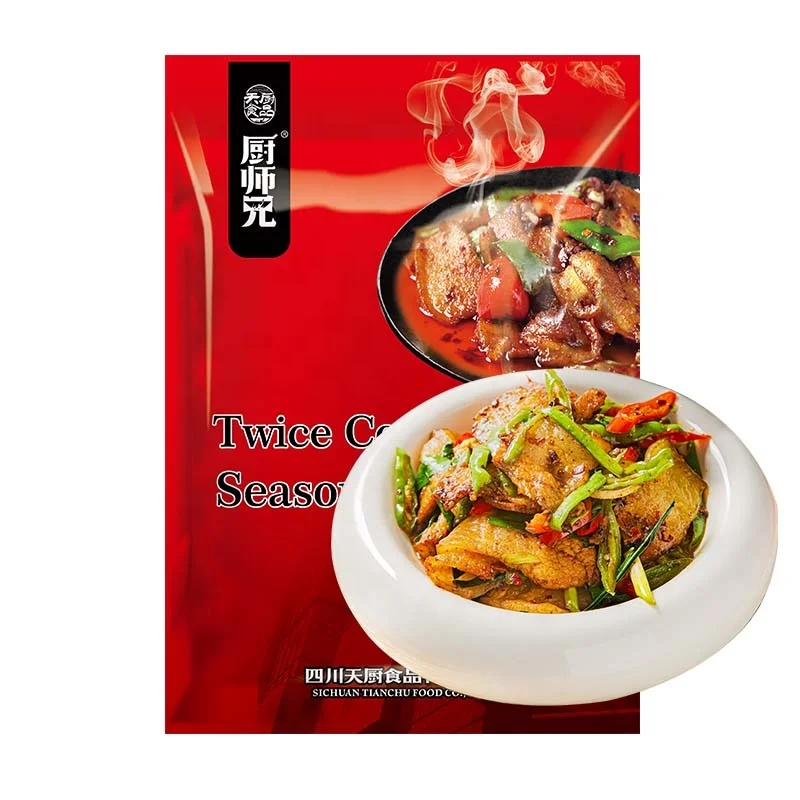Tianchu 60g*2 bags Delicious Chinese Sichuan Spicy Stir Fried Meat Sauce Restaurant Hot Sale Double Cooked Pork Seasoning Sauce