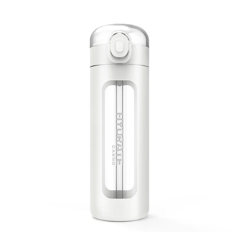 Reusable Leakproof Drinkware Outside High Borosilicate Glass Water Bottle with Straw