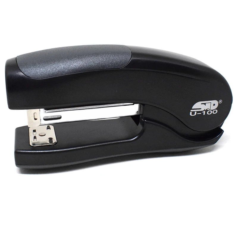 U-100 Cheap Price Personalized Plastic Office Space Red Stapler Compact Hand Held Manual Half Strip Stand Up Stapler