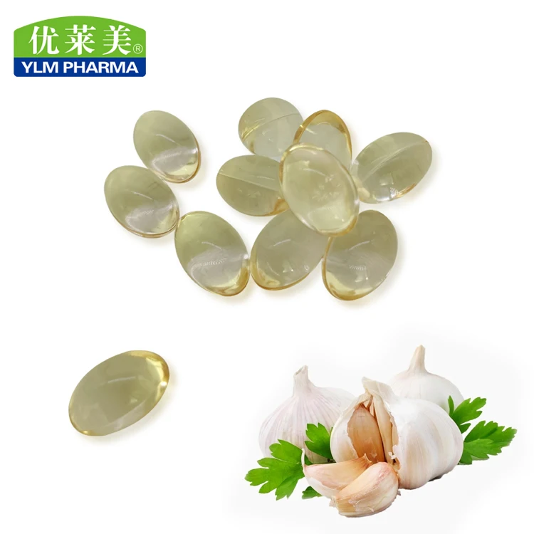 GMP certified natural garlic oil soft capsules 350mg 500mg bulk for sale