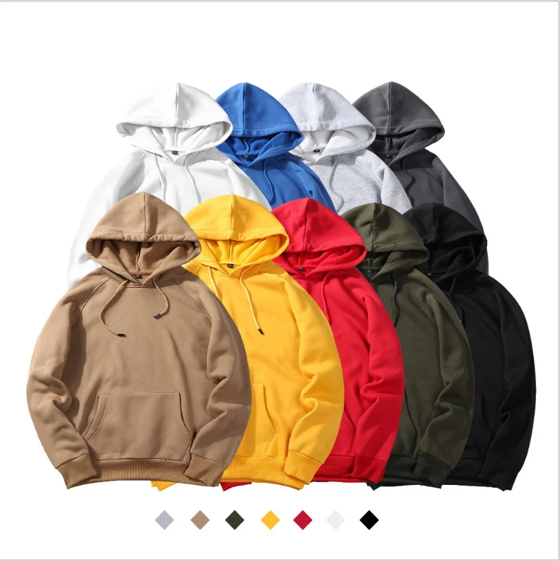 
Fashion Plain Thick Pullover Hoodies Custom Logo Printed Embroidered Men Hoodies 