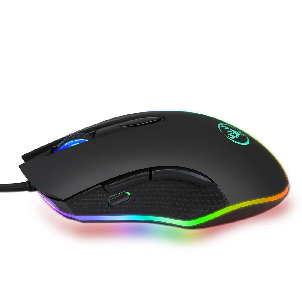 Mechanical Mouse Gaming Mouse USB Wired Max. 4800DPI Programming 6 Buttons Breathing LED Mouse Gamer for PC Laptop Black