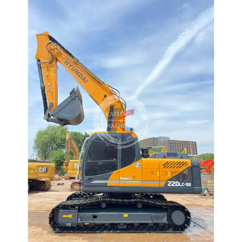 Hyundai 220 used excavator secondhand excavadora backhoe  22 ton in stock crawler digger hydraulic machine low price cheap