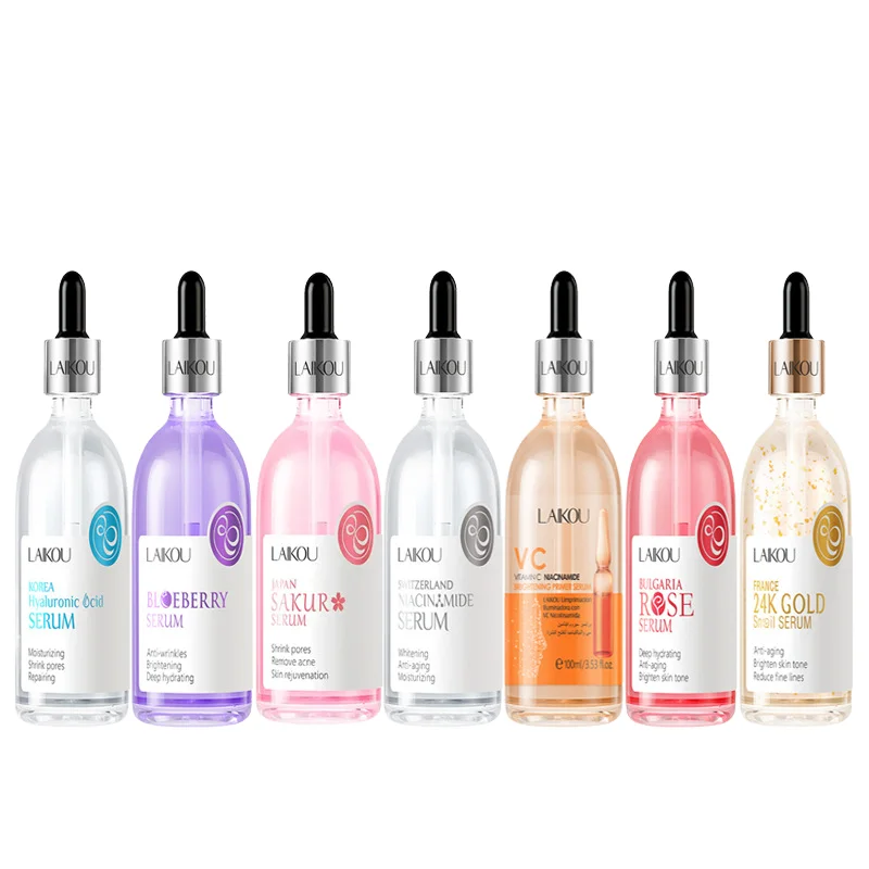 Facial care series hydrating skin care serum rose niacinamide 24K gold snail hyaluronic acid vitamin c serum for face