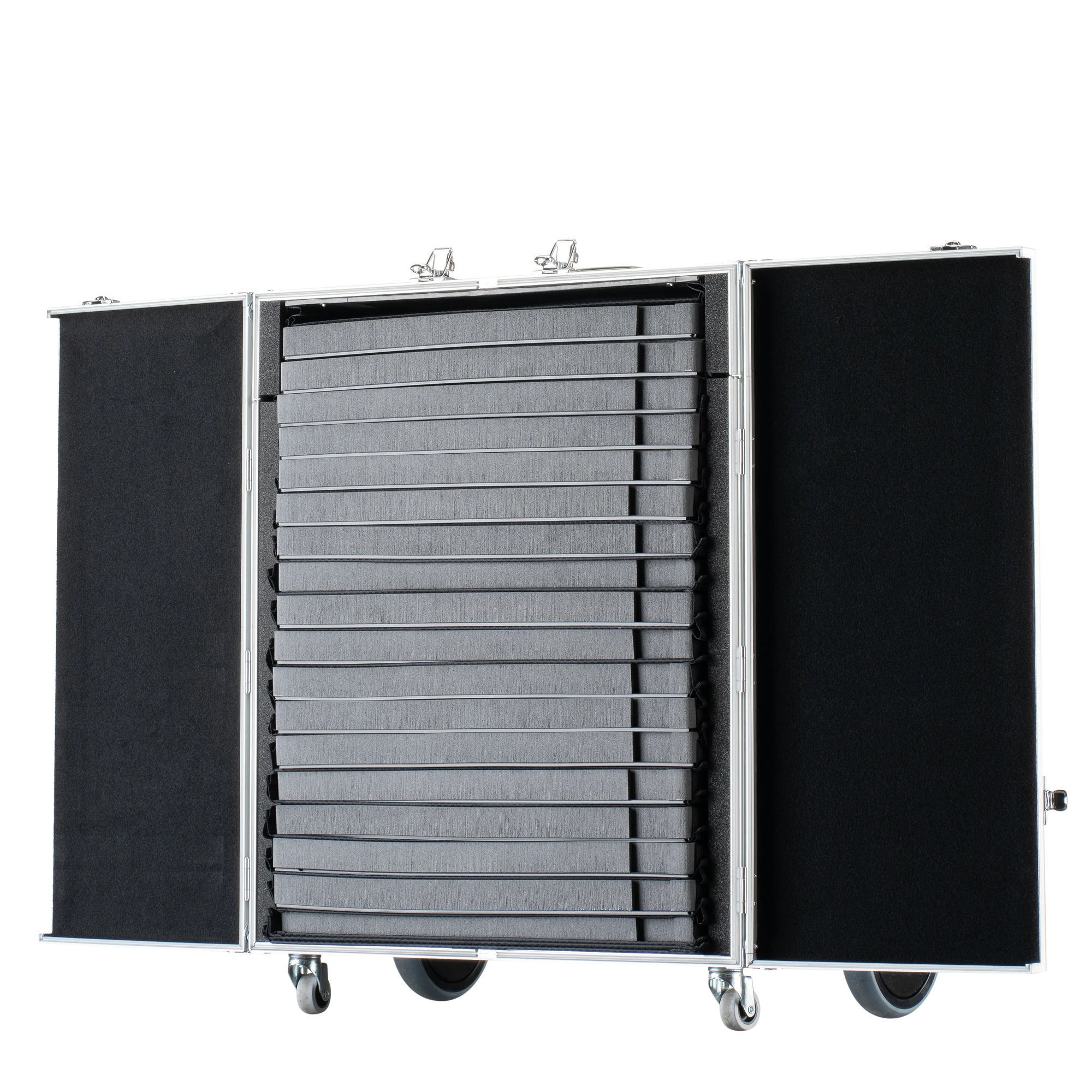 Pull up 77L folding optical frame storage glasses shipping boxes suitcase eyewear display case