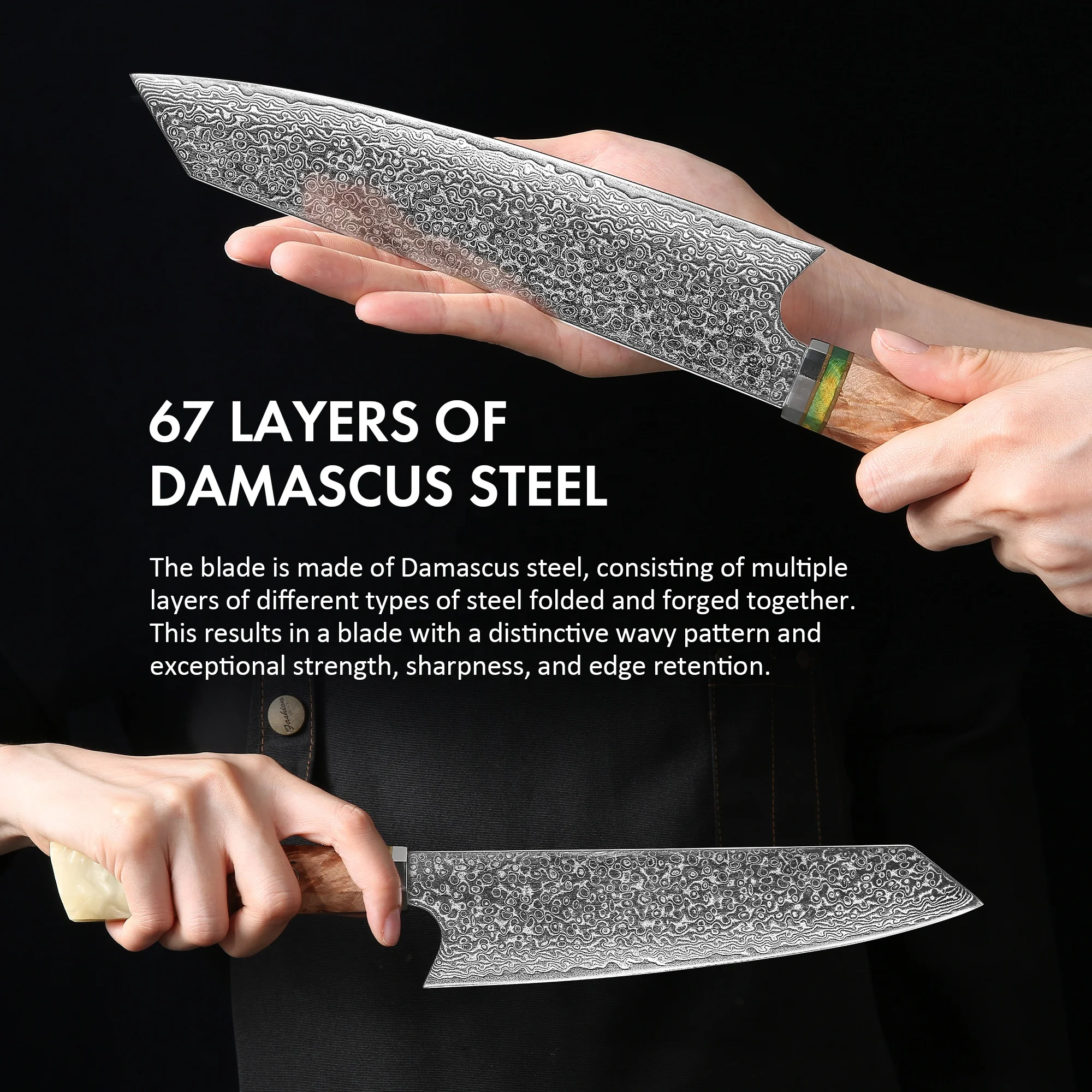 67 Layers Damascus VG10 steel Japanese Kitchen Kiritsuke Chef Knife For Home and Kitchen