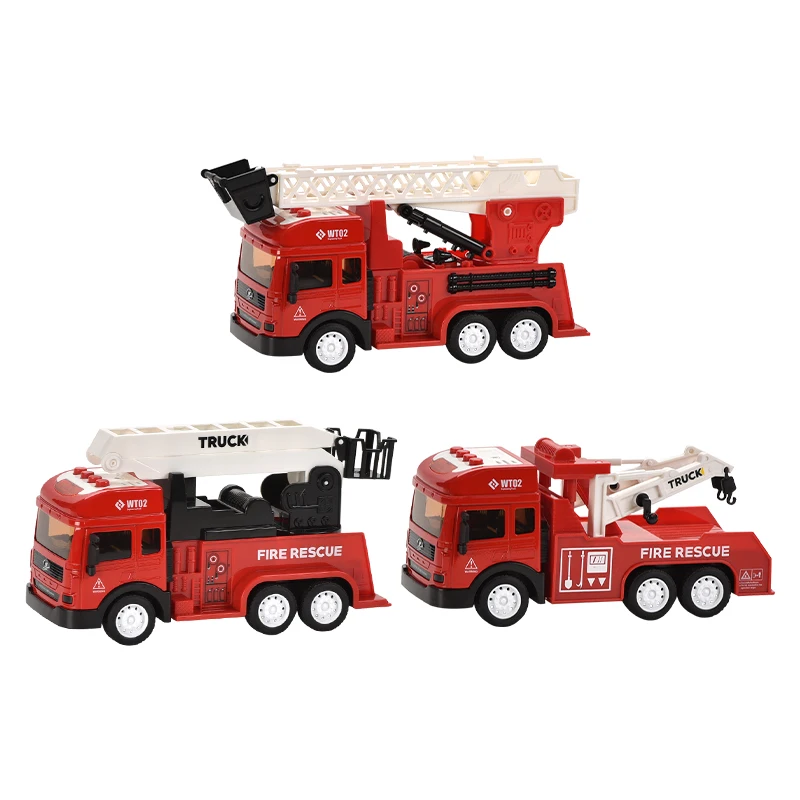 Fire Truck Toy Friction Power with Lights and Sounds Fire Alloy engineering truck Construction Toys Vehicles for boys