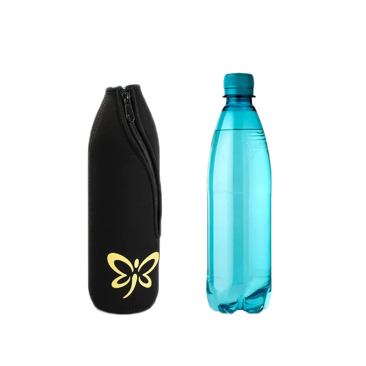 Zipper water bottle cooler sleeve waterproof portable neoprene bottle holder