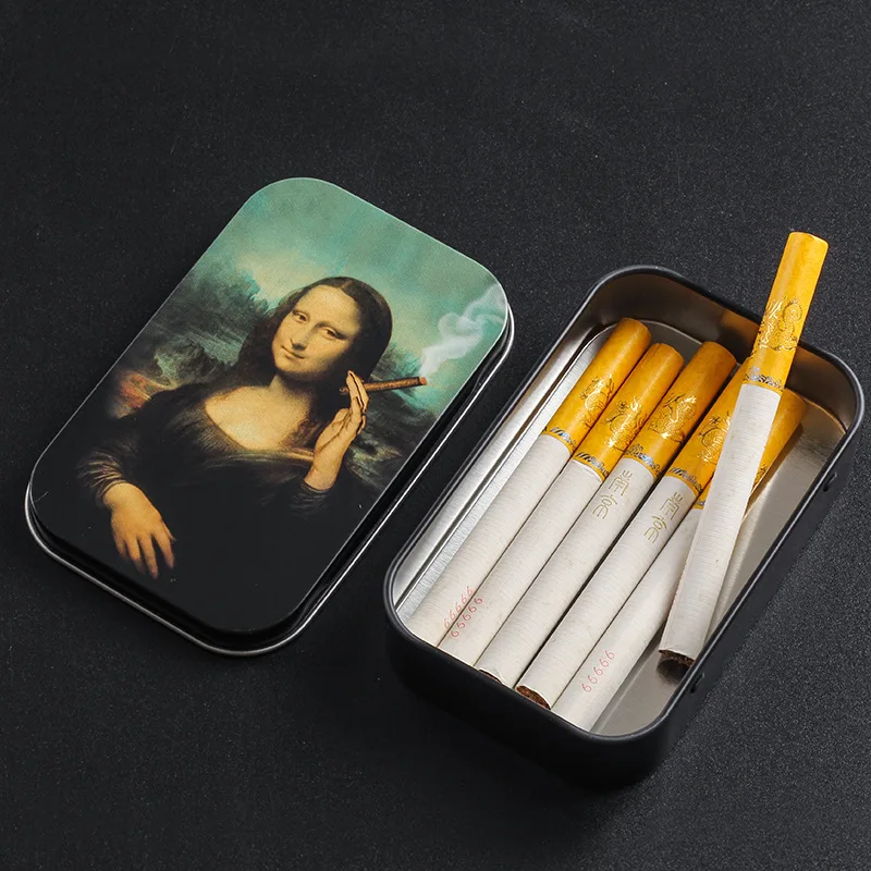 Fashion Tin Storage Box Tobacco Humidor Rolling Paper Box Cigarettes Cases Boxes Holder Smoking Accessories