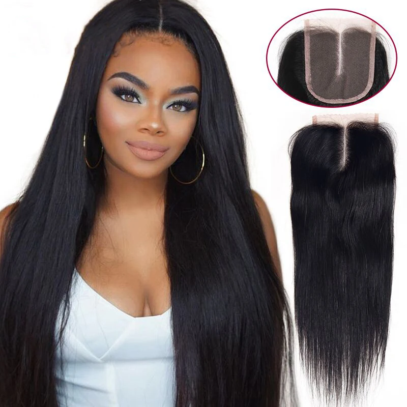 
Парики из человеческих волос, прямые человеческие волосы с застежкой, 4*4 