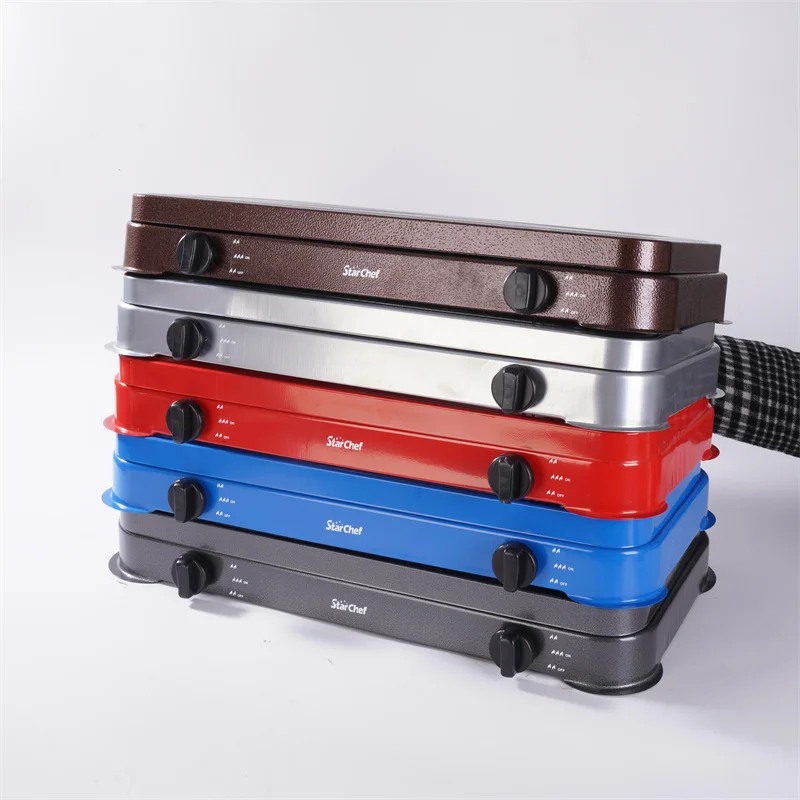 Custom Windproof Portable Home Cooking Safe Propane Two Burners Gas Stove Cooker With Lid