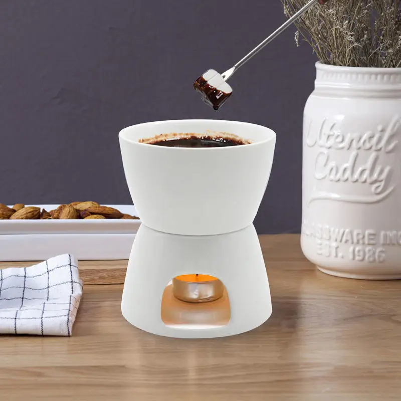 Kitchen gadgets chocolate warmer ceramic cheese chocolate fondue set