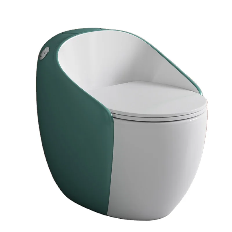 Bathroom Bidet Toilet One Piece Large Bore Siphon Colorful Egg Shaped Toilet WC
