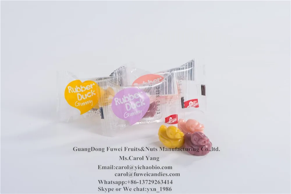 Fuwei three-dimensional baby duck 3D rubber duck halal gummy jelly soft candy