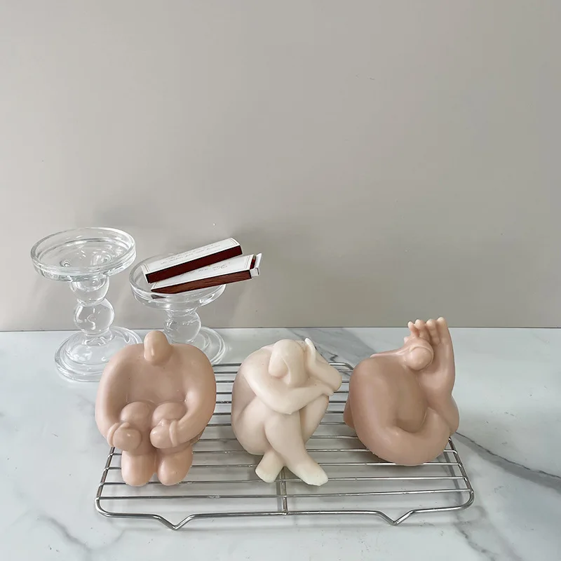 Diy Handmade Decoration Scented Human Figure Candle Abstract Aromatherapy Fat Body Candle Silicone Mold