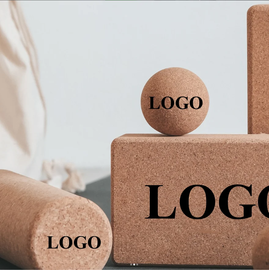 Deep Fitness Eco-Friendly Logo Printing Available Fitness Yoga Ball Cork Massage Wooden Yoga Cork Massage Ball