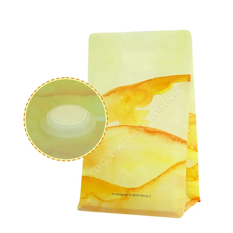 Flat Bottom Ziplock Coffee Bean Standing Pouch Box Pouch Stand Up Ziplock Packaging Pouch Chocolate Bag With Valve