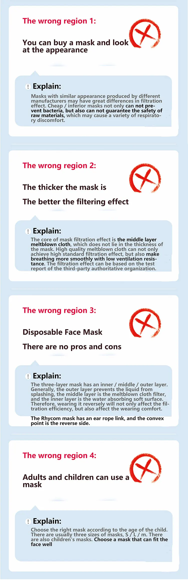 Rhycom 3Ply Protective Surgical Face Mask Disposable