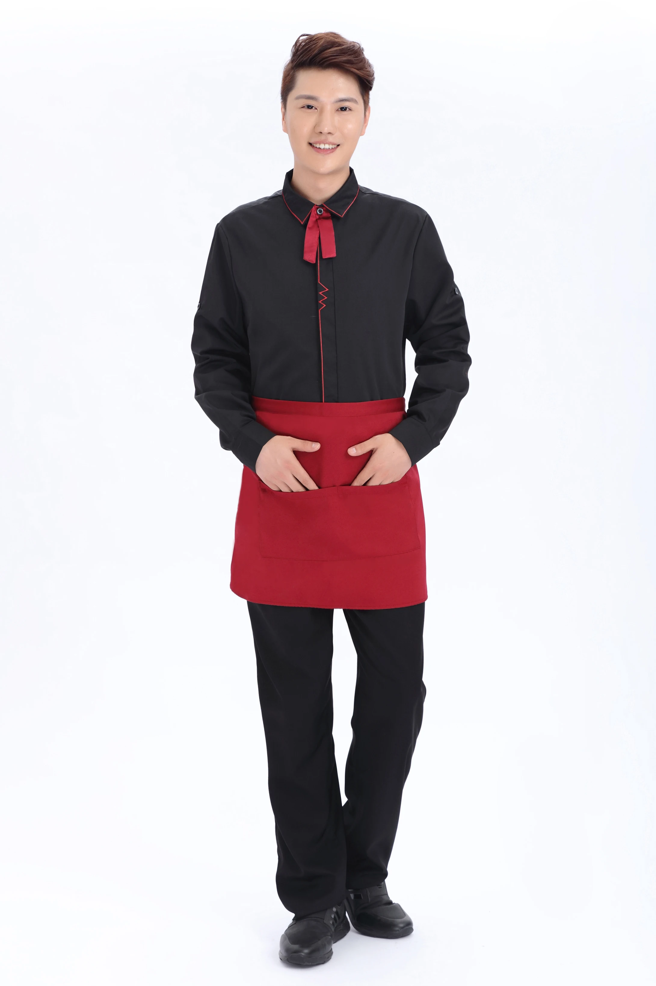 Long and Short Sleeve Restaurant Chef Kitchen Uniform Waiter Uniform Fabric Designs Chef Uniform