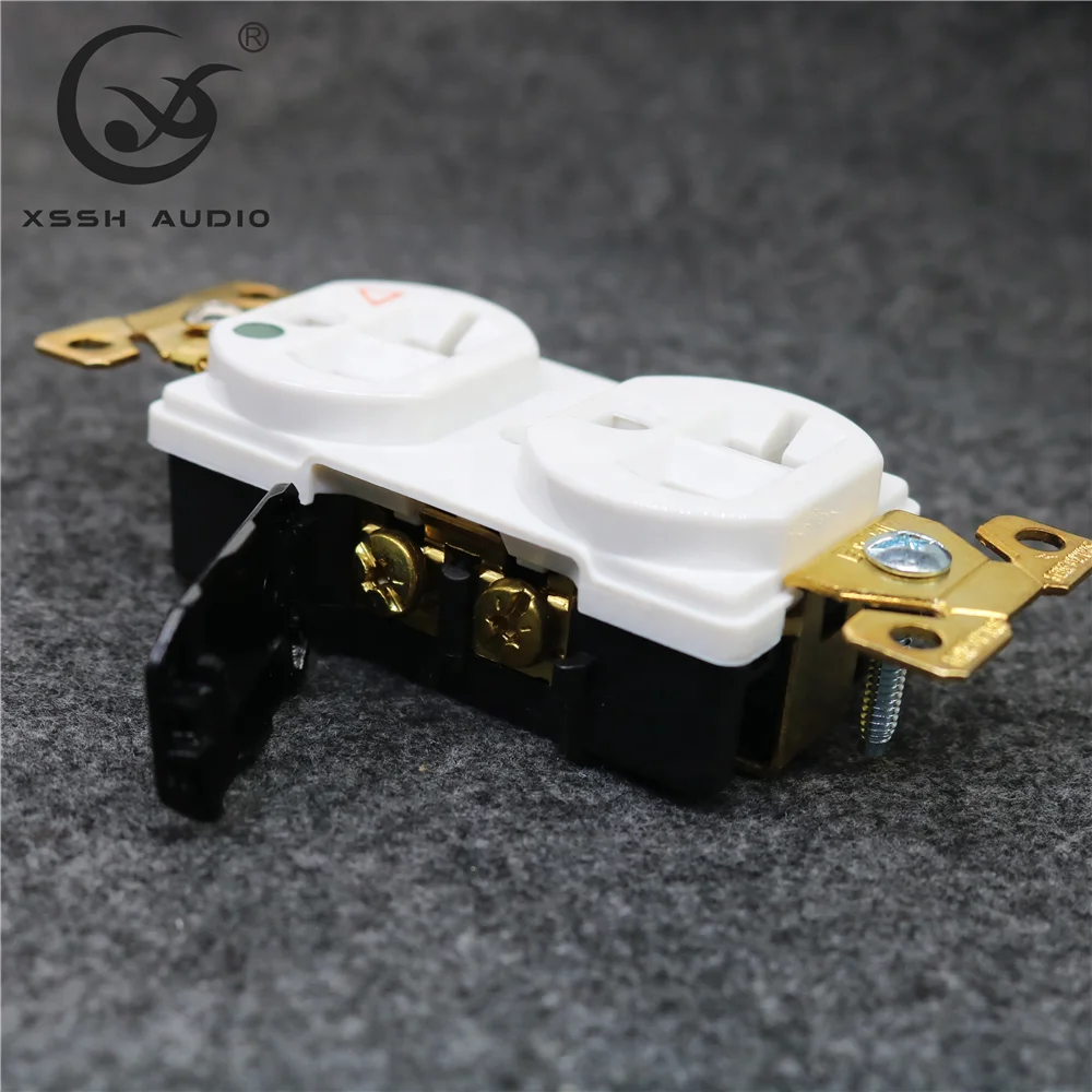 3 Pins Outlets YIVO XSSH Audio HIFI DIY OEM ODM Red Copper Hospital Grade DUPLEX Receptacle 20A US Power Electric Plug Socket