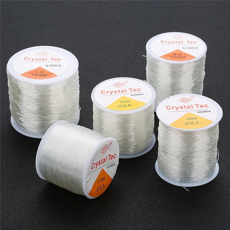 100M Plastic Crystal DIY Beading Stretch Cords Elastic Line Jewelry Making Supply Wire String Jeweleri Thread String Thread