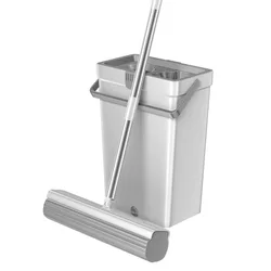 Magic Sponge Mop and Bucket Hand Free Bathroom Floor Squeegee Cleaning Tools Water Absorption Wiper Window Washing Spin Broom