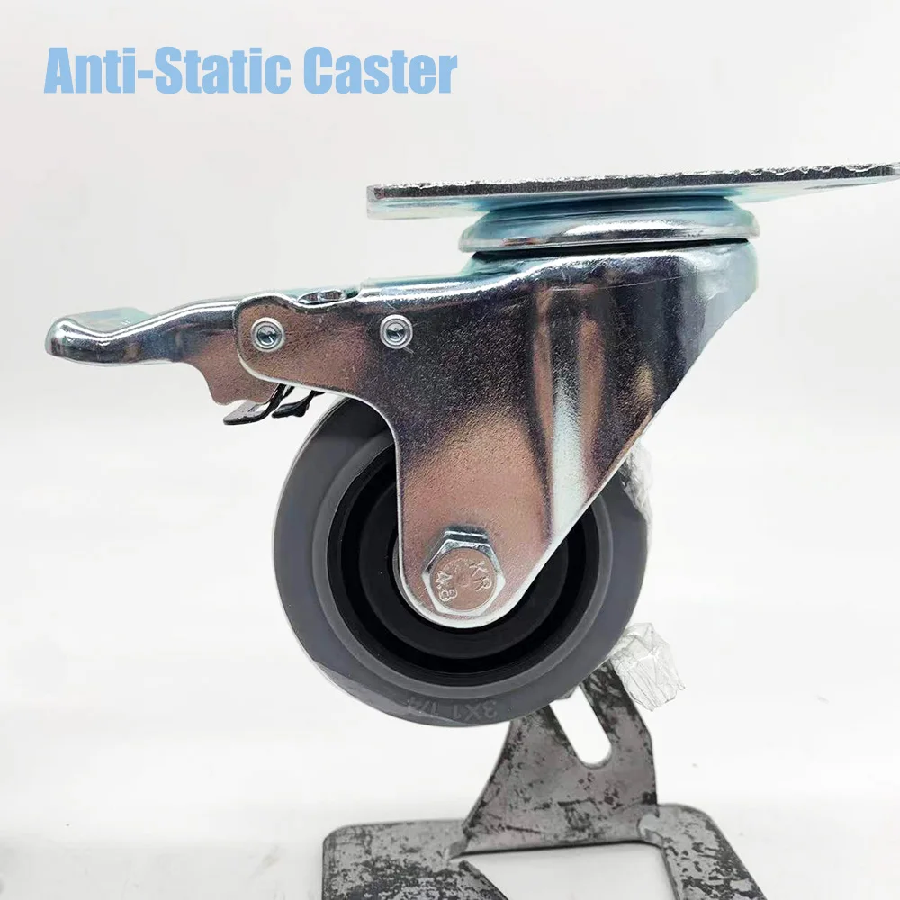 3/4/5/6/8 inch Gray tpr anti static Thermoplastic Rubber caster wheels