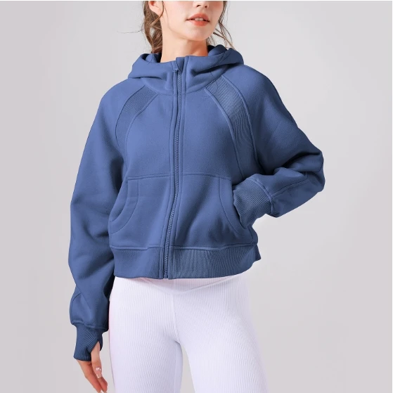 New Zipper Women Stocked Joggers Sweatpants And Hoodie Set Women Fleece Two Piece Hoodies And Jogger Sets