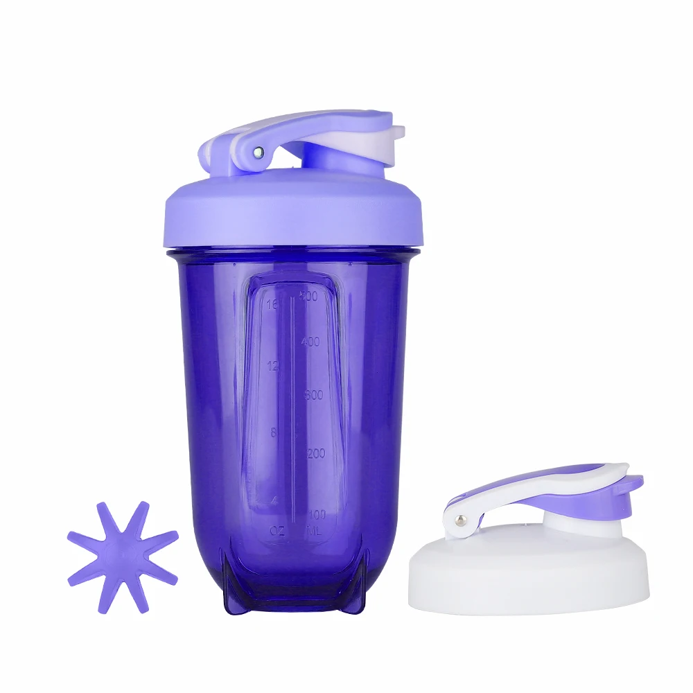 Portable custom 500ml blank shaker bottle for protein powder drinking Plastic Shaker Water Bottle PP/tritan bottle