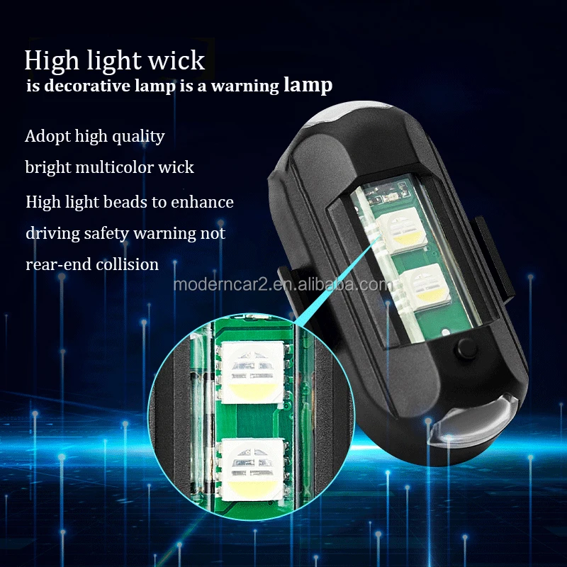 LED Aircraft Strobe Lights Wireless Flashing Navigation Lights 7 Colors USB Charging Light for Locomotive Motorcycle UAV