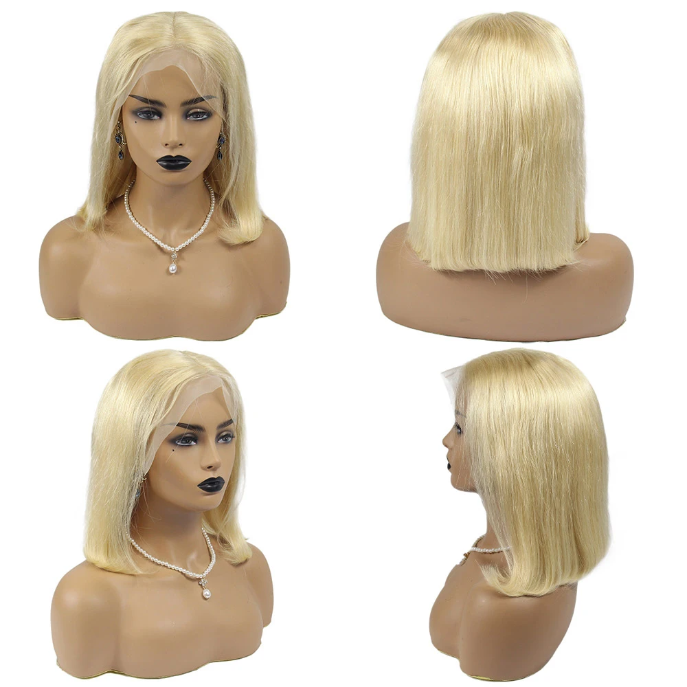 Оптовая продажа 180% Необработанные индийские человеческие волосы светлые HD парики на фронтальной сетке бразильские для черных женщин