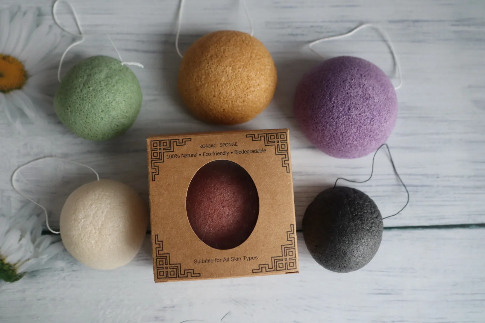 Натуральная губка Konjac konкак de Arcilla для нежного очищения многоразовая отшелушивания